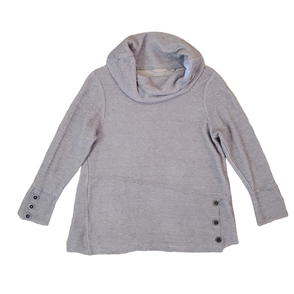 Soft Surroundings Women's Gray Langley‎ Cowl Neck Pullover Tunic Sweater